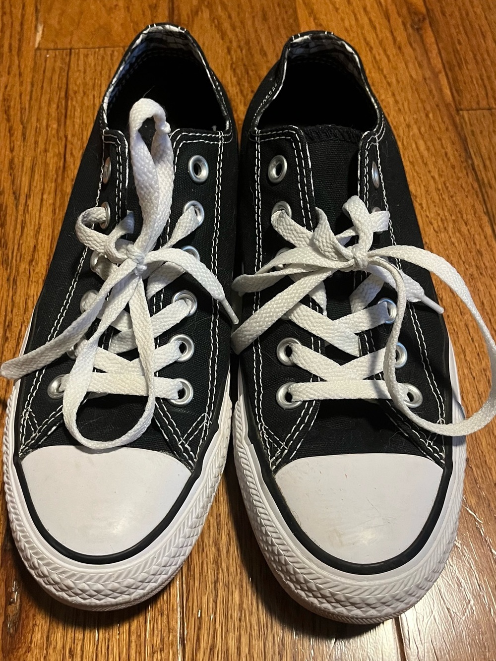 Classic Black Converse Canvas Sneakers with White Laces